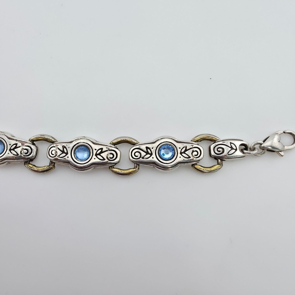 BRIGHTON 'Celestine' Bracelet Blue SWAROVSKI Crystals Gold&Silver Plate 7.75" - Picture 5 of 11